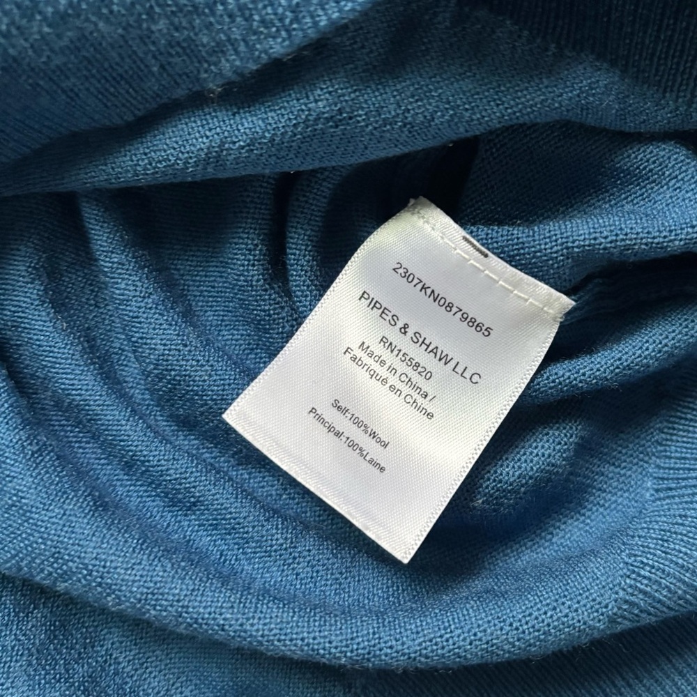 Veronica Beard Kase Wool Cropped Blue Ruched Sleeve Sweater, Size: Small - Picture 4 of 8